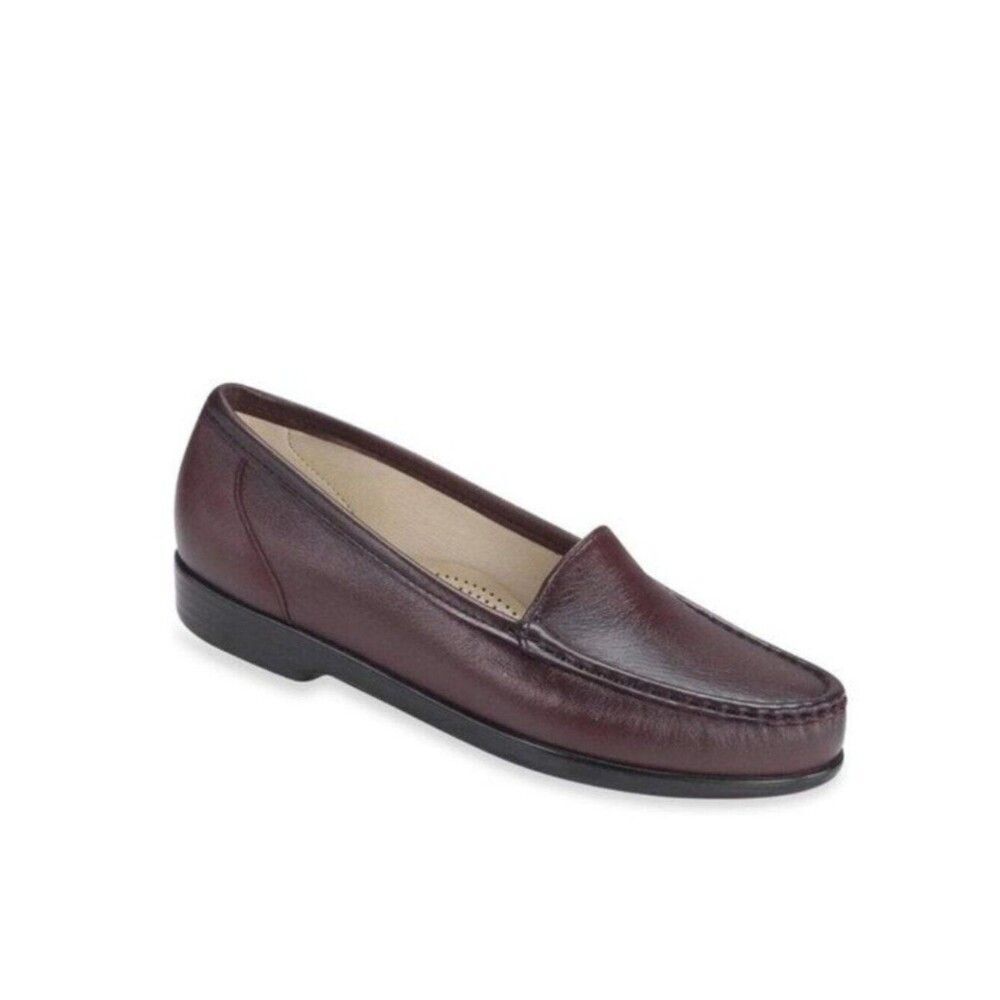 SAS Everyday Moccasin Leather Loafer Size 12N Burgundy LIKE NEW
